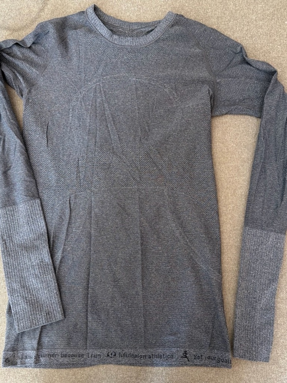 lululemon athletica Gray Crewneck Long-Sleeve Top